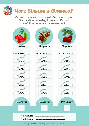 Математика 3 клас завдання на додавання і віднімання в вигляді гри друкувати