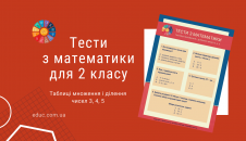 Тестові завдання з математики множення і ділення чисел 3, 4, 5