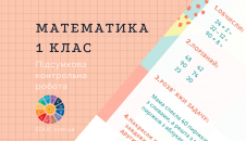 Підсумкова контрольна робота Математика 1 клас3 варіанти завдань