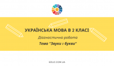 Діагностична робота в 2 класі: тема "Звуки і букви" - 2 варіанти скачати