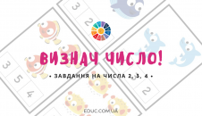 Гра "Визнач число": лічба від 1 до 4 - завантажити і роздрукувати