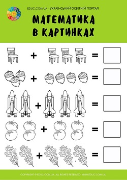 Математика в картинках: завдання на лічбу предметів