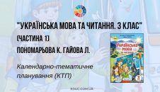 Українська мова та читання. 3 клас. Пономарьова К. Гайова Л. — КТП