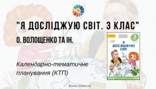 Я досліджую світ. 3 клас. Волощенко О. — календарно-тематичне планування (КТП)