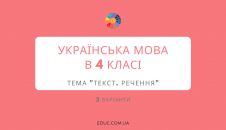 Діагностична контрольна робота 4 клас: тема "Текст. Речення"