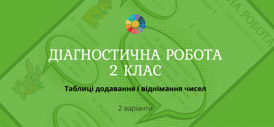 Діагностична робота "Таблиці додавання і віднімання чисел"