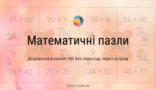 Математичні пазли: додавання в межах 100