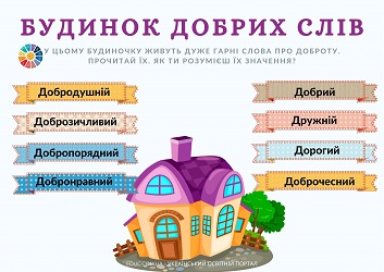 Будинок добрих слів: дидактичний матеріал до Дня доброти