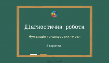 Діагностична робота "Нумерація трицифрових чисел"