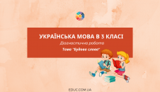 Діагностична робота в 3 класі по темі "Будова слова"
