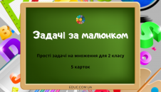 Прості задачі на множення за малюнком для 2 класу