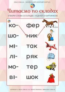 Читаємо по складах з ілюстраціями: завдання для навчання читанню