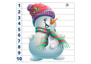 Математичні пазли "Чарівні сніговики" - 15 яскравих ілюстрацій