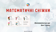 Математичні сніжки: гра для 1 класу на обчислення і порівняння