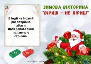 Зимова вікторина з кубиками Lego "Віриш- не віриш" для дітлахів