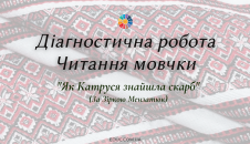 Діагностична робота "Читання мовчки"