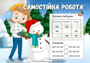 Самостійна робота для 3 класу з теми "Обчислення круглими сотнями"