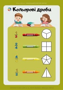Кольорові дроби: картки для уроків математики в 3-4 класах