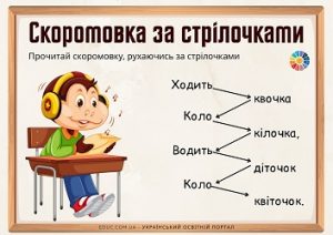 Скоромовки за стрілочка: вправи для розвитку навика читання - картки