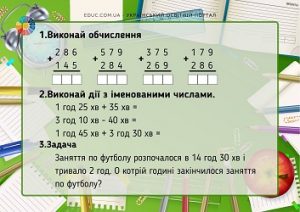 Завдання для 3 класу: тема "Письмове додавання і віднімання" - картки