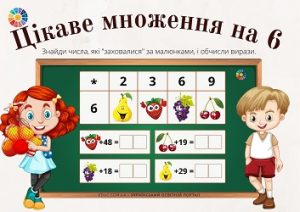 Цікаве множення на 6: завдання для практики множення в картинках