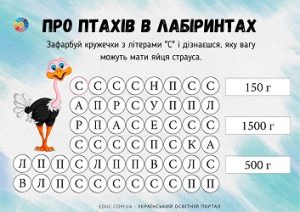 Цікаві факти про птахів в лабіринтах - безкоштовні матеріали для дітей