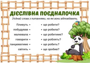 Дієслівна поєдналочка: завдання з теми "Дієслово" для школярів