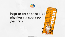 Картки на додавання і віднімання круглих десятків