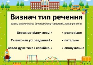 Визнач тип речення: картки з завданнями з теми "Речення" - 3 варіанти