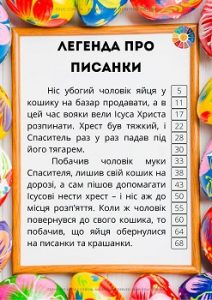 Легенди про писанки для читання для дітей (зі шкалою слів по рядках)