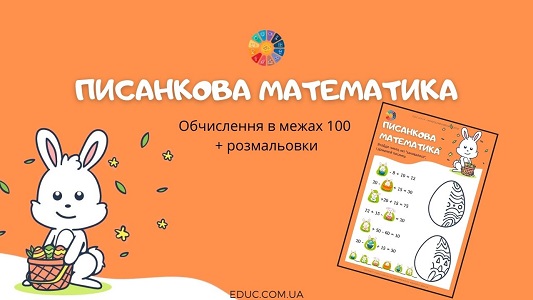 Писанкова математика: обчислення + розмальовки