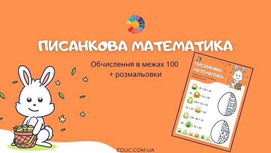 Писанкова математика: обчислення + розмальовки