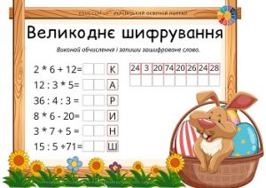 Великоднє шифрування: обчислення в межах 100 з різними діями - картки