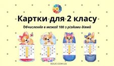 Картки для 2 класу: обчислення в межах 100 з різними діями