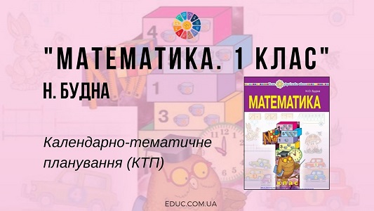 Математика. 1 клас. Будна Н. — календарно-тематичне планування