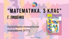 Математика. 3 клас. Г. Лишенко — календарно-тематичне планування