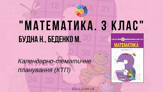 Математика. 3 клас. Будна Н. Беденко М. — календарно-тематичне планування