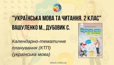 Українська мова та читання. 2 клас. Вашуленко М. — КТП