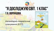 Я досліджую світ. 1 клас. Воронцова Т.В. - календарно-тематичне планування