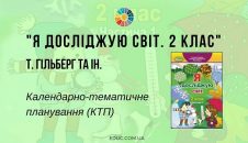 Я досліджую світ. 2 клас. Т. Гільберг — календарно-тематичне планування