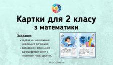Картки з математики для 2 класу: задача + обчислення в межах 20