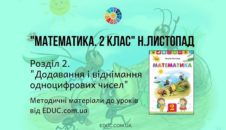 Математика. 2 клас. Н.Листопад — Розділ 2. Додавання і віднімання одноцифрових чисел - методичні матеріали