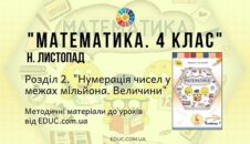 Математика. 4 клас. Н.Листопад — Розділ 2 методичні