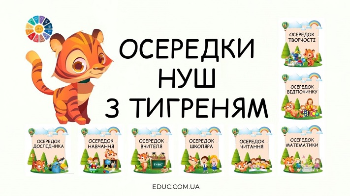 Осередки НУШ з Тигреням для друку - безкоштовно