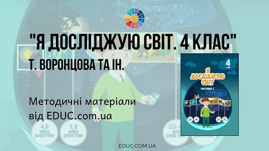 Я досліджую світ. 4 клас. Воронцова Т.В. — методичні матеріали