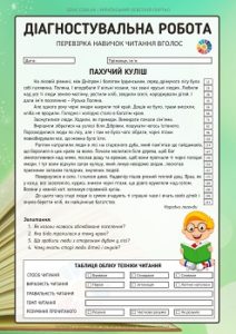 Діагностувальна робота для 4 класу "Перевірка навичок читання вголос"