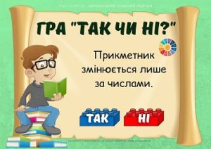 Гра "Так чи ні": тема "Відмінювання прикметників"