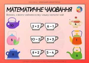 Математичне чаювання: картки для 1 класу