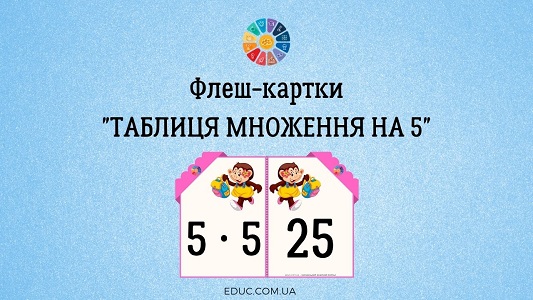 Флеш-картки "Таблиця множення на 5"