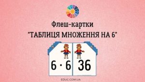 Флеш-картки "Таблиця множення на 6"